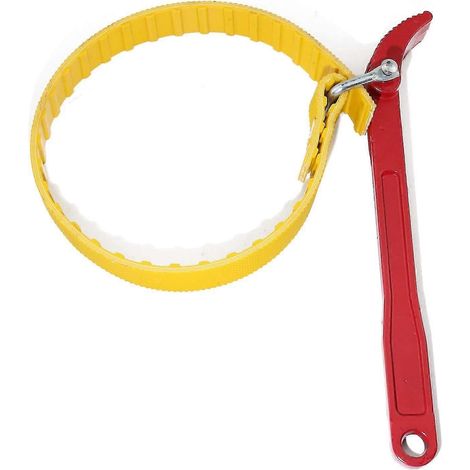 Clé à sangle polyvalente avec capacité de 160 mm (6,3 pouces), sangle réglable de 585 mm (23 pouces) et poignée en acier de 300 mm (12 pouces), jaune. (1/5)