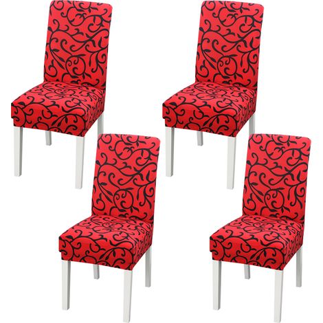 Housse De Chaise - Extensible En Polyester Spandex - Pour Dossier 45 À 60 Cm - Assise 40 À 50 Cm - Lot De 4 (1/5)