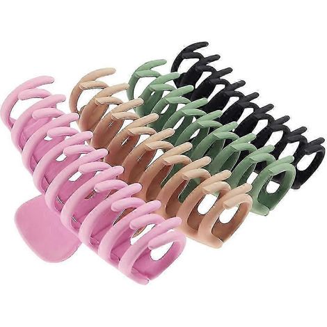 Pince à cheveux - grande taille noire + verte + rose + kaki - 1 pièce de chaque (1/5)