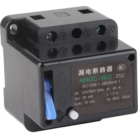 Disjoncteur MCB 2P 40A 220V 380V triphasé 4 fils, protection surcharge et sécurité domestique, interrupteur pneumatique. (1/5)
