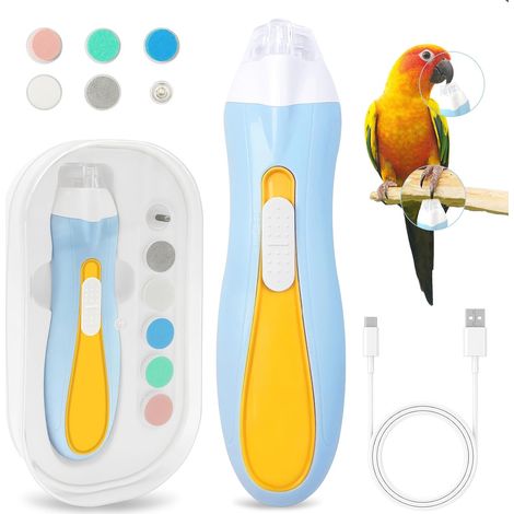 Meuleuse à ongles pour oiseaux, coupe-ongles pour oiseaux, taille-bec pour oiseaux avec éclairage LED, pierre à aiguiser électrique pour bec avec 6 vitesses réglables, pour perruches, conures, calopsi (1/5)