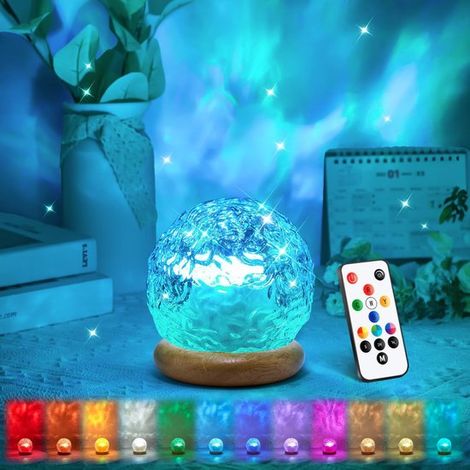 Projecteur D'ambiance Ocean - 16 Couleurs Changeantes, Télécommande - Projette des Images de la Mer au Plafond, Intensité Variable - pour Chambre, (1/5)