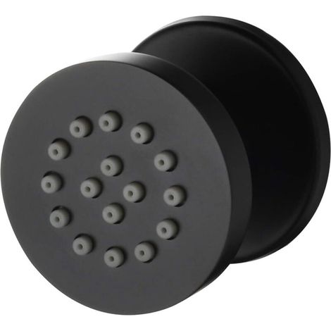 Shower Set, 2-Inch Round Brass Side Spray Shower Head, Black, Spa Massage Faucet Accessories, Wall Mounted, Adjustable Side Spray, 1 Pack (1/5)