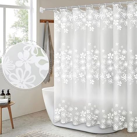 1 Duschvorhang 180 x 180 cm, antibakteriell, für Dusche und Badewanne
