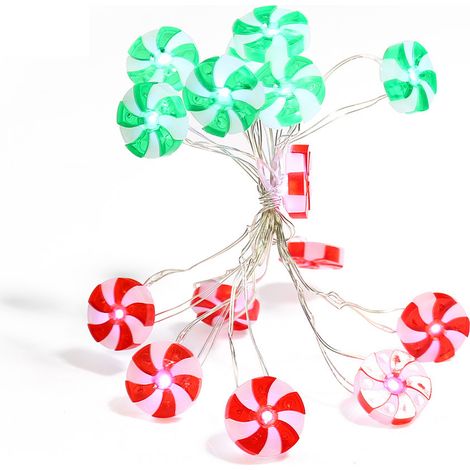 guirnalda de luces, 3 m, 30 bombillas, diseño de caramelos, decoración para árbol de Navidad, interior (1/5)