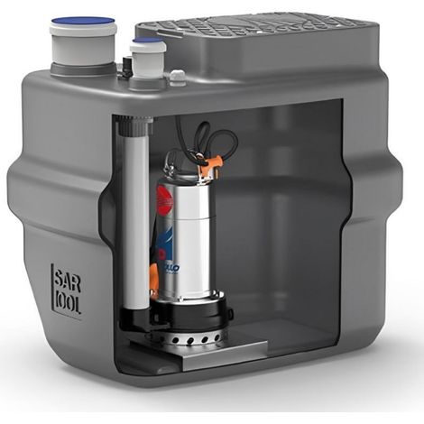Pedrollo – Station de relevage 100L – Pompe submersible à roue broyeuse 0,60 kW – Évacuation eaux usées jusqu'à 24 m3/h – Installation rapide (1/5)