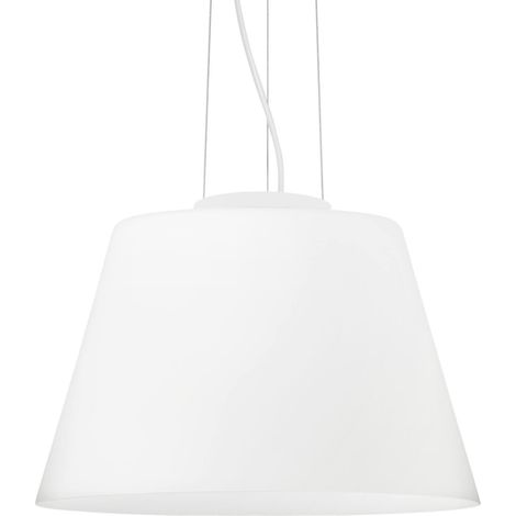 Ideal Lux Cylinder - Luminaire suspendu à 1 ampoule, grand dôme, blanc, E27 (1/3)