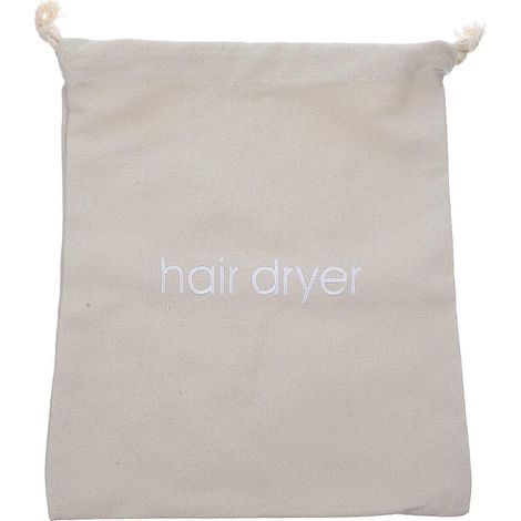 Aufbewahrungstasche für Haartrockner (Hotel/Zuhause) mit Kordelzug – 33 x 30 cm – Hellgrau (1/2)