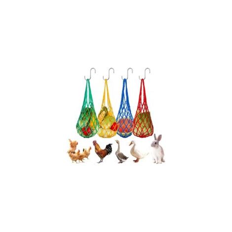 4 Pcs filets de nourriture pour poulet à suspendre, accessoires pour poulailler, distributeur automatique de nourriture pour poules, canards, oies et autres oiseaux en plein air (1/5)