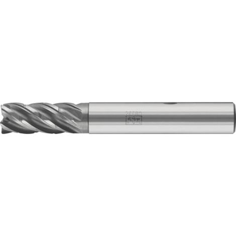 PFERD TOOLS Fraise VHM Ø10 mm, 5 dents, avec diviseur de copeaux, 2xDC, rayon 0,5 mm, revêtement AlCrN, tige HB, universel