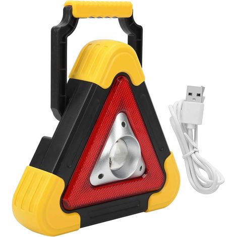 Voiture Avertissement Triangle Lumière, Impact, Multifonctionnel LED Lampe de Poche, Rouge Clignotant, pour la Sécurité Routière et les Urgences (1/5)