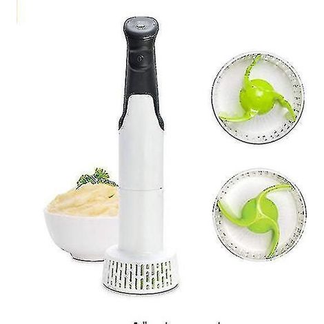 Presse-purée électrique, mixeur plongeant 3 en 1, hachoir à légumes, ensemble multi-usages pour purées et fouets, mixeur plongeant, mélanges et purées parfaits pour les aliments pour bébés.