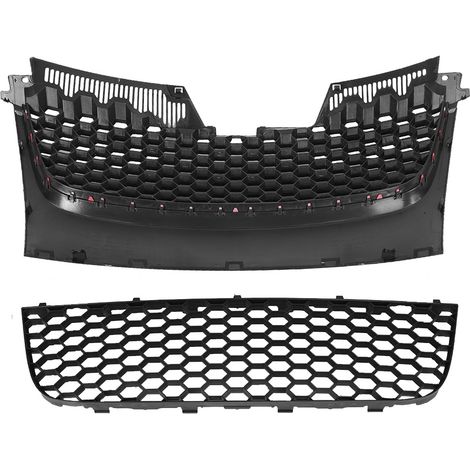Calandre Inférieure Noire Pare-chocs Avant avec Grilles Anti-Brouillard pour Volkswagen Golf GTI MK5 2006-2009 (1/5)