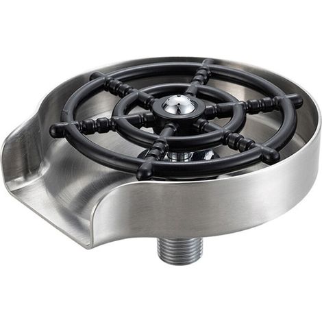 Rinceur de verre en acier inoxydable, accessoires d'évier de cuisine, nettoyeur de verre à pression automatique domestique, accessoires de cuisine, argent mat (1/4)