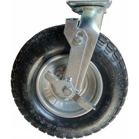 Rueda giratoria neumática, 3,00-4, capacidad de carga de 120 kg.