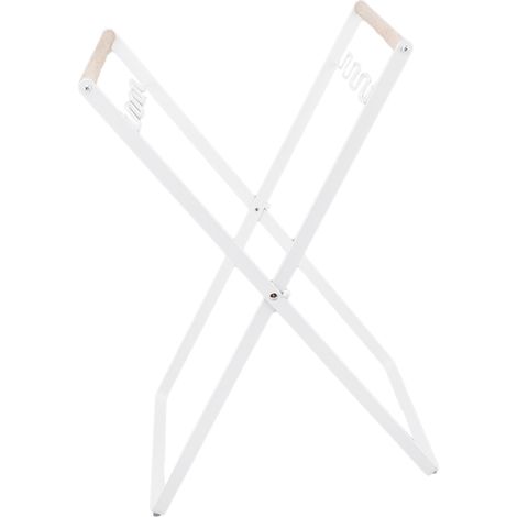 Support pliable en fil de fer plié, poubelle de tri portative antirouille pour camping extérieur avec 2 sacs poubelle blanc (1/5)
