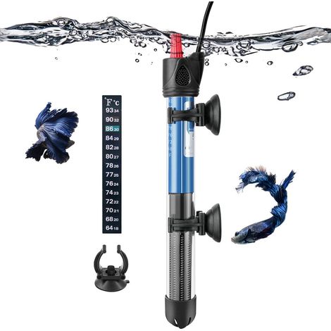 Chauffage Aquarium 50W - Verre Quartz - Réglable 20-34°C - Pour Eau Douce Et Salée - 15-55L (1/5)