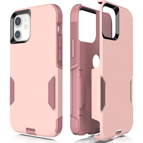 Coque iPhone 12 - Protection Antichute Double Couche en Polycarbonate et Silicone - Compatible avec iPhone 12 et iPhone 12 Pro 6,1 Pouces - 1 Pièce (1/5)