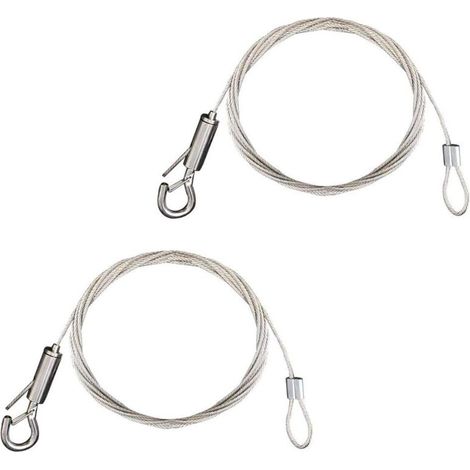 2pcs Fil Suspension Cadre en Acier Inoxydable Câble Acier Galvanisé avec Tendeur et Crochet Fil Suspendu pour Cadre Photo/Lumière/Cimaise/Miroir/Rideaux-1.5mm x 2m Chargé Max de 30KG