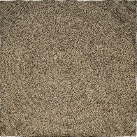Area Rugs Natural and Black 300 x 300 cm Jute vidaXL