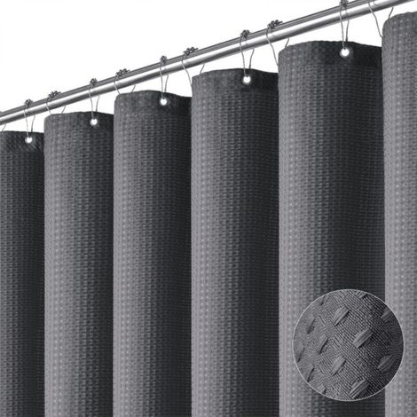 Heavyweight Fabric Shower Curtain, Luxury Bathroom Shower Curtain, 1.5m x 1.8m, Grey (1/4)