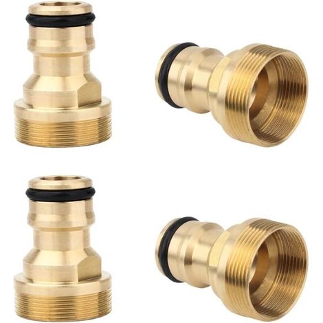 4 Pièces Adaptateur Robinet Tuyau Arrosage Connecteur de Robinet en Laiton Jardin Adaptateur Universel pour Robinet de Cuisine Adaptateur Fileté Mâle et Femelle Adaptateur de Connexion Rapide