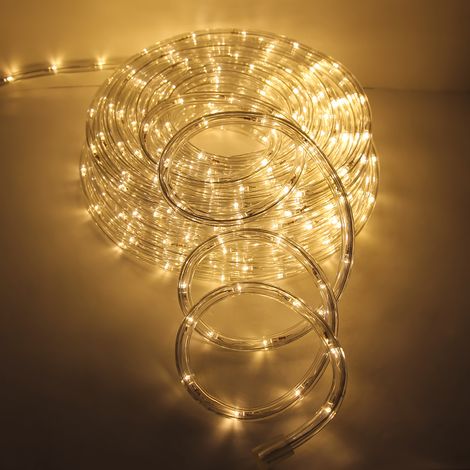Wisdom tubo luminoso di Natale 30 metri a led bianco caldo professionale con 8 giochi di luce per interno ed esterno Nero/Celeste 30 metri (1/5)
