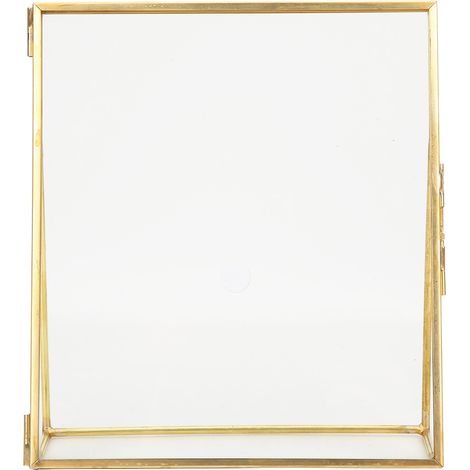 Cadre de présentation en verre géométrique 14x16x4.7cm avec support pour plantes ou spécimens (1/5)