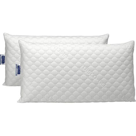 Todocama – Cuscino viscoelastico Viscogel con fiocchi 100% viscoelastici, tessuto stretch Viscogel, rigidità media – alta (tutte le misure disponibili) (confezione da 2 x 75 cm) (1/2)