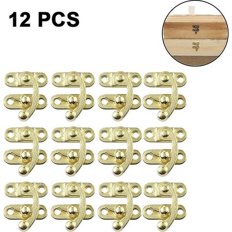 Lot de 12 verrous décoratifs en laiton vieilli pour boîte en bois, coffret à bijoux ou cadeau vin, avec vis incluses (1/5)