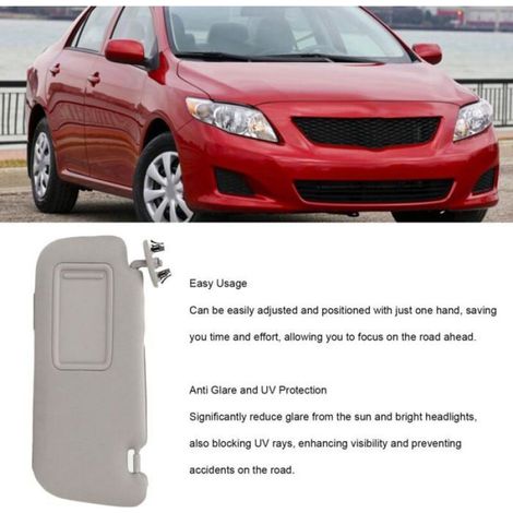 Eosnow Pare-soleil en tissu gris, miroir de protection avec maquillage de remplacement pour Toyota Corolla 2007 à 2013 gauche 7432 (1/4)