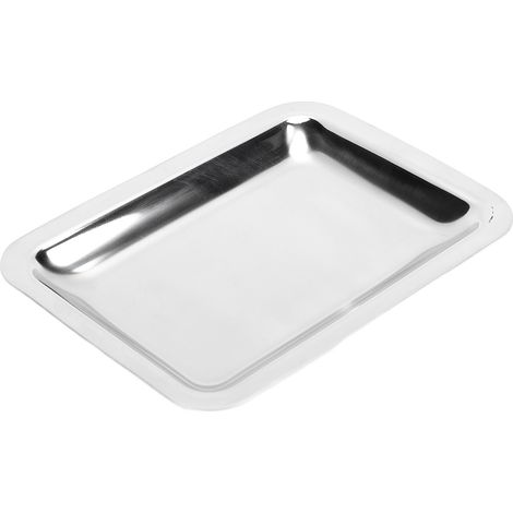 Plateau de Service Rectangulaire en Acier Inoxydable 304 Épais et Brillant – Multifonctionnel pour Sushi, Desserts, Apéritifs et Dépôt de Serviettes (13x9.5cm) (1/5)
