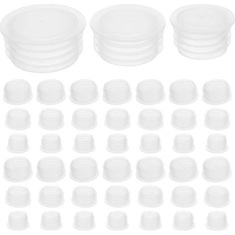 150 bouchons de rechange en plastique pour bouteilles et bocaux en verre, couvercles hermétiques.-2.30X2.30X1.10CM-White (1/3)