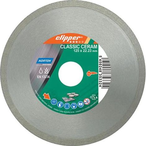 Disque de coupe diamanté Norton Clipper Classic Ceramic 125 x 22,2 mm 70184626826 (1/5)