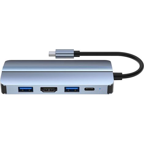 2205 USB-C Hub-Adapter 8-in-1 Typ-C-Dockingstation mit 4K HM+USB 3.0+USB 2.02+87W PD+RJ45+SD/TF (1/5)
