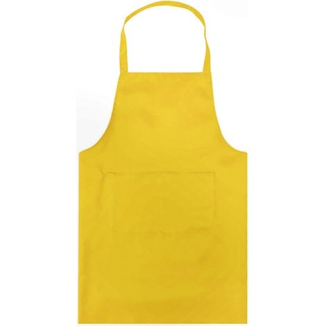 Tablier imperméable sans manches avec poche pour la cuisine et la pâtisserie, protection contre les éclaboussures de graisse et d'huile, jaune (1/5)