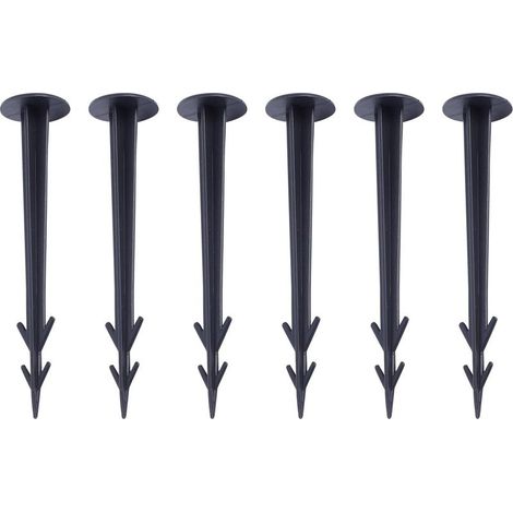 100 Piquets de Jardin,Piquets de Jardin en Plastique Robustes pour la Fixation des Tissus Anti Mauvaises Herbes Plastique Noir Piquet de Terre pour Toile de Paillage (1/5)