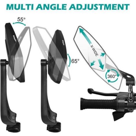 1 ensemble 2 pièces Rétroviseur Vélo Moto,Rétroviseur vélo, Rétroviseur trottinette électrique. (1/4)