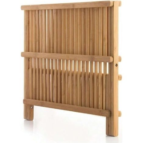 Abtropfgestell aus natürlichem Bambus für die Arbeitsplatte, umweltfreundliches Abtropfgestell aus Holz mit Glashalter, robust und elegant (1/4)