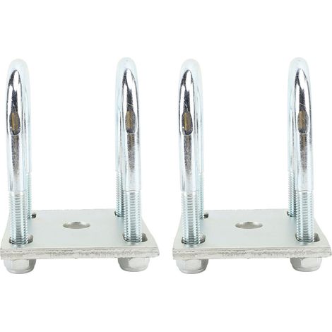 Kit de 2 boulons en U pour axe métallique, ressorts à lames, capacité de charge de 150lb, avec plaque pour remorque de bateau, ponton, arbres ronds de 50mm (1/5)