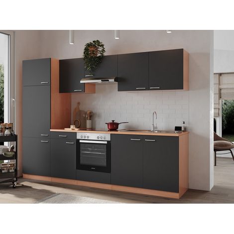 Cucina blocco cucina blocco cucina cucina componibile faggio grigio Gerda 270 cm Respecta
