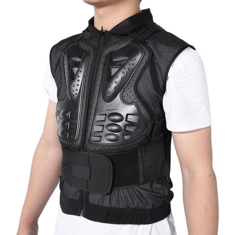 Gilet de moto sans manches avec protection corporelle, veste de protection de course (L)