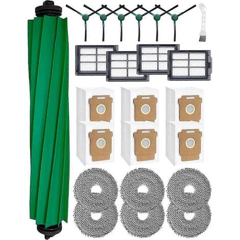 Accessoires pour robot iRobot Roomba Plus 405/505 Combo : brosse principale latérale, filtres HEPA, sacs à poussière, lingettes de nettoyage, pièces de rechange (1/5)