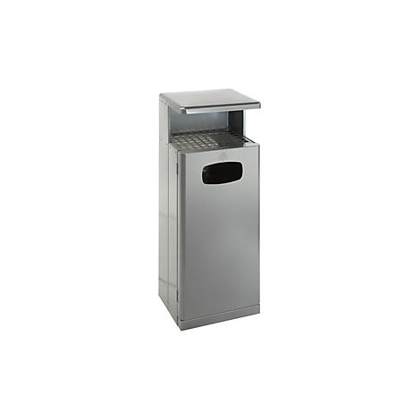 Abfallsammler mit Ascherdach  Aluminium  Volumen 55 l  BxHxT