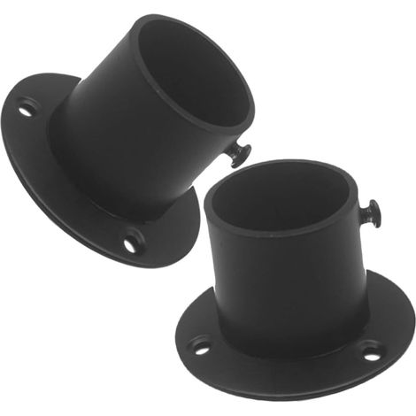 Uonlytech Lot de 2 supports de tringle noirs en acier inoxydable 304 pour tringles de penderie et barres de rideau de douche, fermes et faciles à installer (1/5)