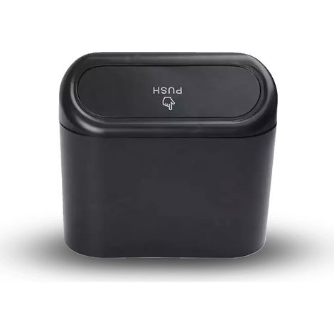 BEBUSINGOTO 1 bote de basura para coche, bonito accesorio para guardar y organizar, pequeño para coche, dormitorio y oficina (negro, 15,5 x 14 cm) (1/4)
