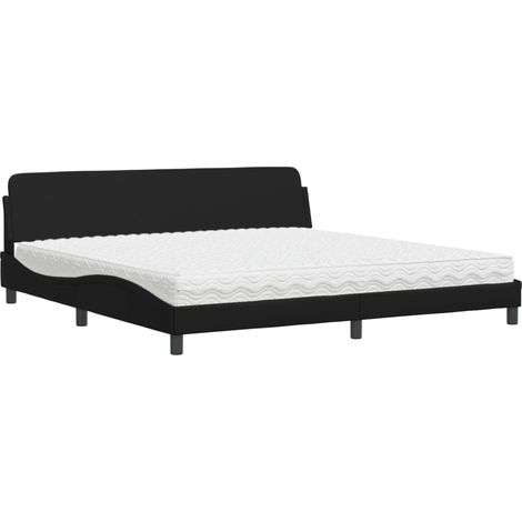 Maison Exclusive - Bett mit Matratze "Dover" Schwarz 200x200 cm K (1/5)