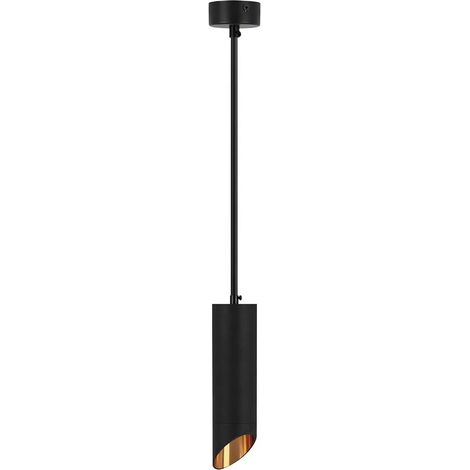 V‑TAC Pendelstrahler Fassung GU10 – Pendelleuchte Schwarz-Gold Ø55 mm, Kabel 2 m – VT‑975‑200