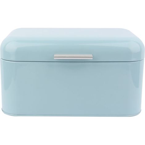 Boîte à Pain Métallique Rétro Grande Capacité - Rangement de Cuisine Solide (Bleu) (1/5)
