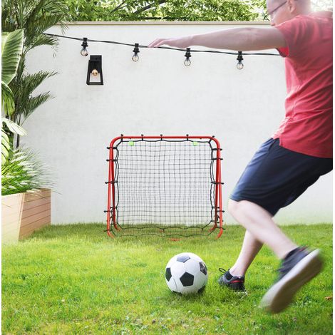 Red de rebote de fútbol ajustable 100 x 95 x 90 cm, plegable, acero y PE, roja DESVIAE (1/5)